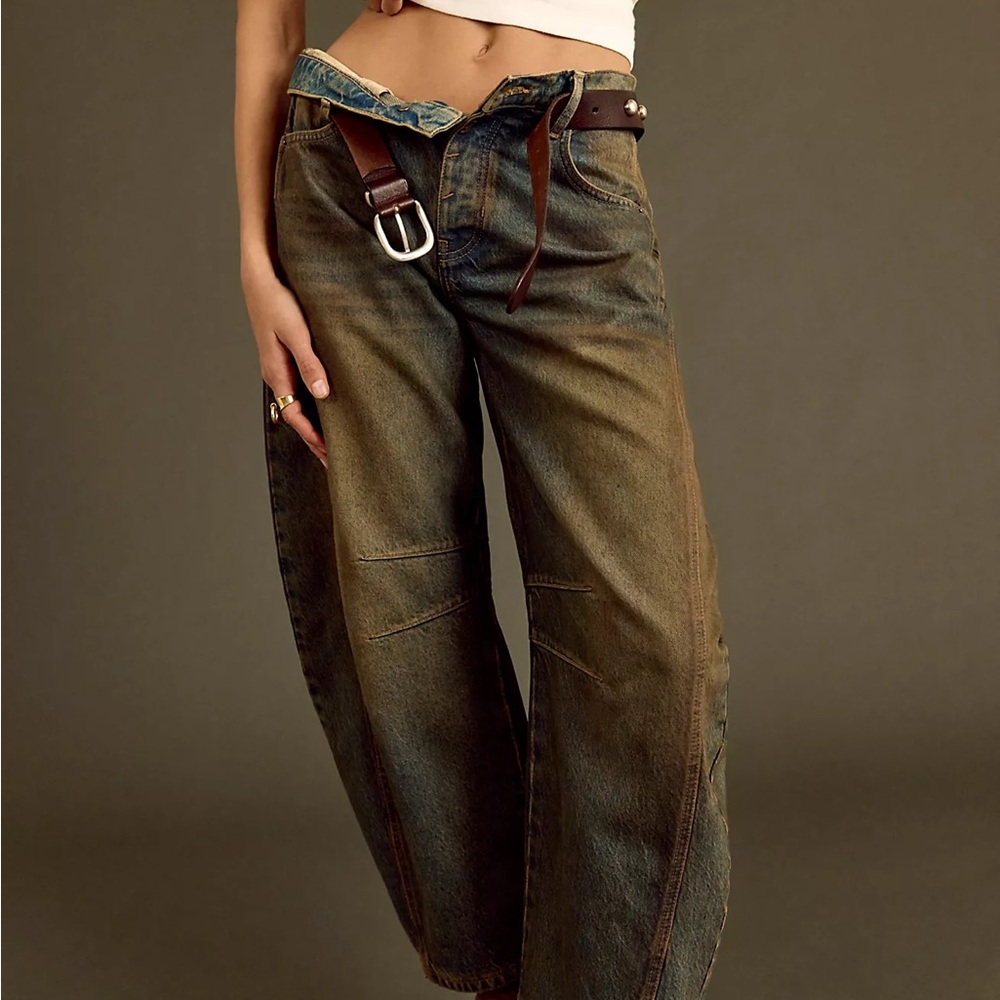 Free People We The Free Good Luck Barrel Jean Size 25